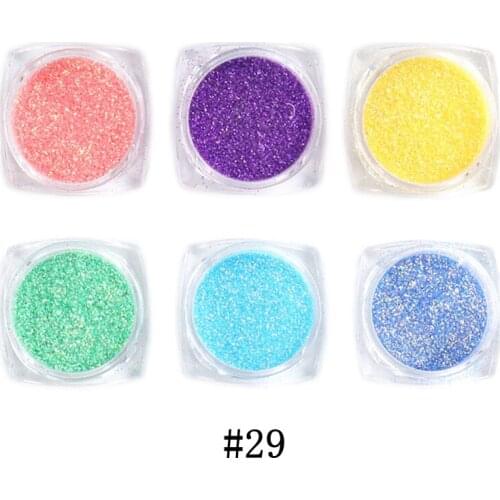 6 Box Shining Sugar Effect Nail Glitter Powder Laser Candy Nail Art Pigment Flakes Dust Coloful Nail Decor Accessories