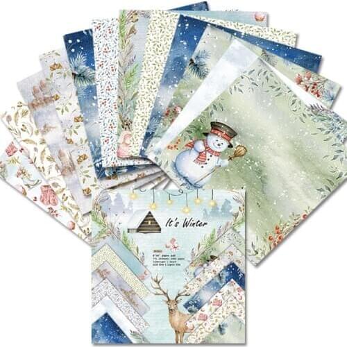 24 sheets 6"X6"the winter deer Pattern Creative Scrapbooking paper pack handmade craft paper craft Background pad