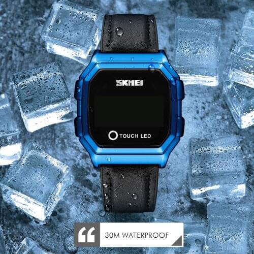 SKMEI Top Luxury Brand Watch Men Watch Creative LED Digital Touch Watches Stainless Steel Man Wristwatches Relogio Masculino New
