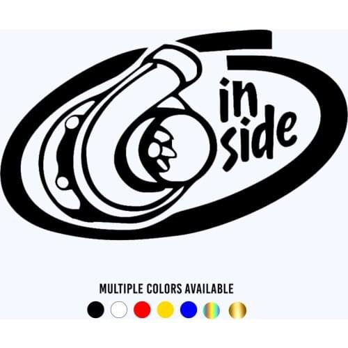 CK2353#20*12cm TURBO INSIDE funny car sticker vinyl decal silver/black car auto stickers for car bumper window car decorations