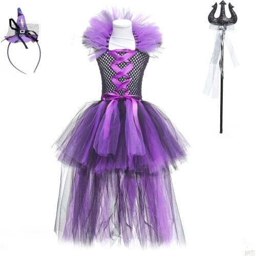 Halloween Costume for Kids Baby Girls children Witch Girl Cosplay Carnival Party Tutu Dresses Princess Fancy Dress Up Clothes