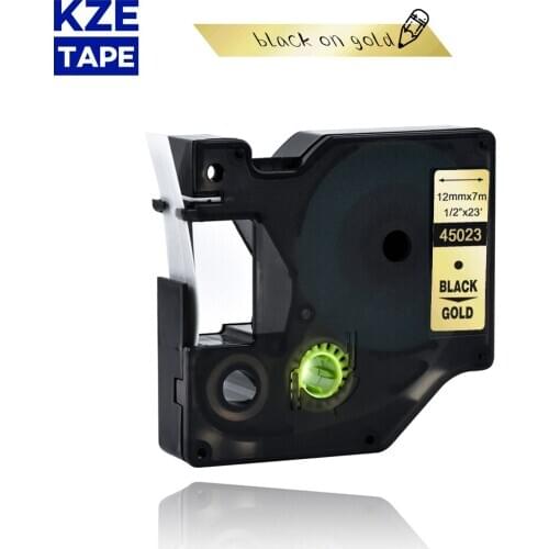 Dymo d1 12mm 45023 black on gold label tapes Ribbon compatible Dymo D1 label printer for Dymo Label Printer DYMO LM160 LM280