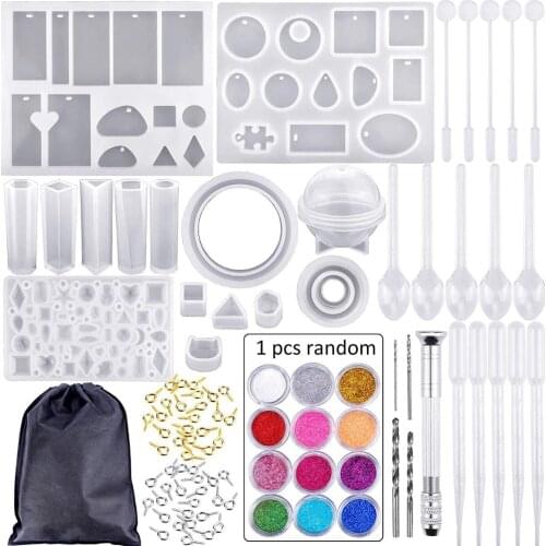 Epoxy Silicone Resin Mold UV Resin DIY Clay Epoxy Resin Casting Molds And Tools Set For Jewelry DIY Making Tools Accessories