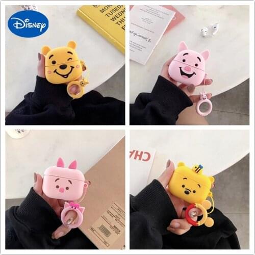 Disney Winnie the Pooh headset cartoon anime pig for iPhone1/2/3 wireless bluetooth headset silicone anti-fall protective cover