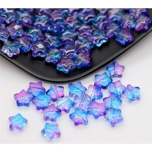 Hot Small Star Glass Beads For Bracelet Earrings Exquisite DIY Accessories 8mm Mini Stars Glass Beads Wholesale