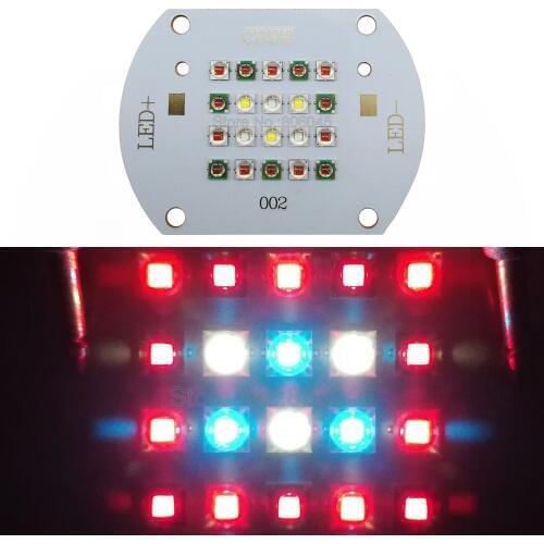 Customized 60W Cree XP-E 20-LED Plant Grow Multi-Chip LED Lamp Light XPE 660nm + XPE2 Red Blue White Mixed On Copper PCB Board