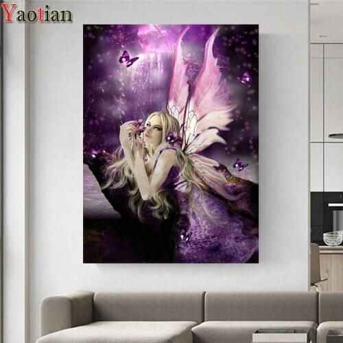 Butterfly Fairy Diamond Painting Full Square Embroidery Diamond Art Mosaic Manufacturers Direct Selling Customizable Wholesale