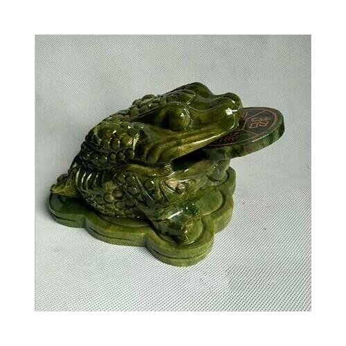 Collection Chinese Natural Jade Jade Carving Ornaments Jade Carved Jade Feng Shui Decoration Toad Animal Statue