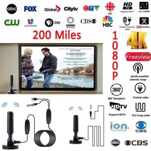 Kuulee 1080P 200 Mile Range Antenna TV Digital HD Skywire 4K Antena Digital Indoor HDTV