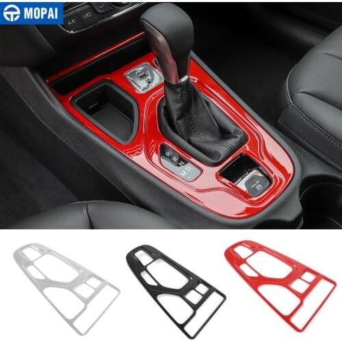 MOPAI for Jeep Cherokee 2019+ Car Gear Shift Front Storage Box Panel Decoration Cover Sticker Accessories for Jeep Cherokee 2019