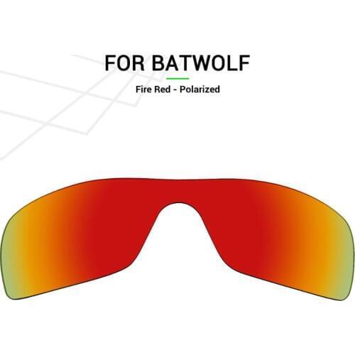 Mryok Anti-Scratch POLARIZED Replacement Lenses for-Oakley Batwolf Sunglasses Fire Red