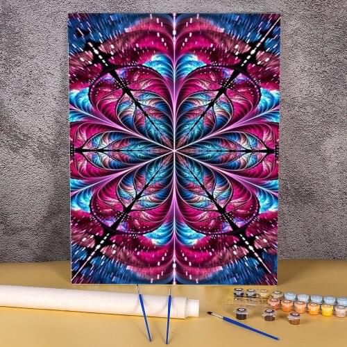 Flower Mandala Painting By Numbers Complete Kit Oil Paints 40*50 Canvas Pictures Wall Paintings Kids Drawing