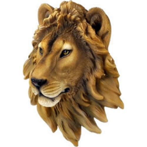 Wall Decoration Bar Wine Cellar Lion Head Simulation Sculpture Creative Decor Resin Craft Beast Head Wall Statue