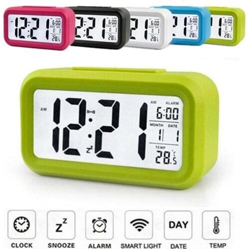 Electric Desktop Clock Electronic Alarm Digital Big LED Screen Clock Data Time Calendar Desk Watch