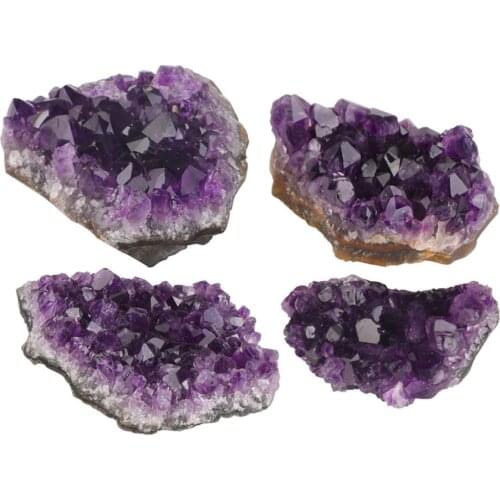 Natural Quartz Amethyst Cluster Healing Stones Specimen Home Decoration Crafts Purple Crystal Mineral Sample 1Pcs