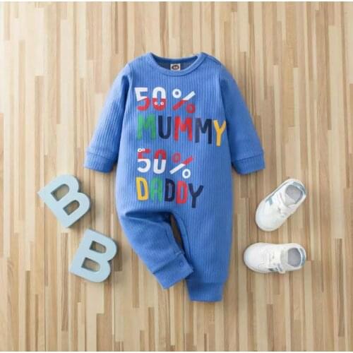 Baby Girl Fall Clothes Rompers Babys Print Outfit Toddler Boy Bodysuits Children Kids Outfits Mummy Daddy