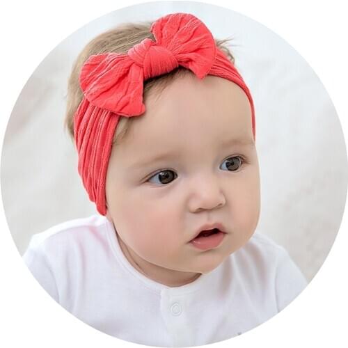 Christmas Accessories Bow Knot Headband For Children Wide Nylon Headbands For Kids Baby Turban Headwraps Girl Hairbands Hair Tie