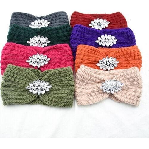1Pcs Women Knitted Headbands Women Winter Warm Crochet Head Wrap Wide Hair Handband with Accessories Hair bands for Lady New