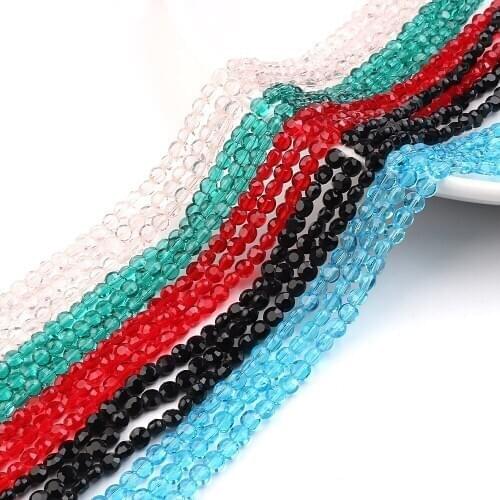 Clear Color Czech Glass Flat Beads Red 6mm Crystal Round Loose Bead For DIY Making Jewelry Needlework Making Bracelet