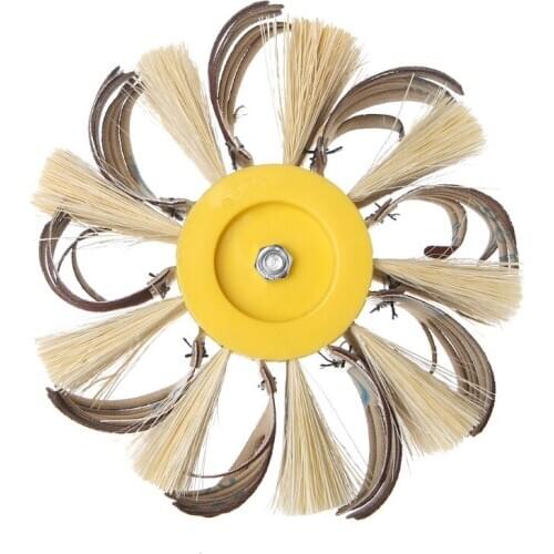 Shaft Mounted Sisal Emery Cloth Bristle Grinding Buffing Brush Polishing Wheel