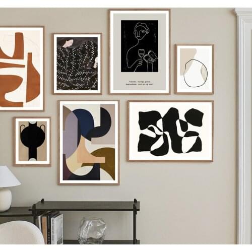 Nordic Posters And Print Abstract Geometry Line Mirror Woman Modern Wall Art Canvas Painting Home Decor Pictures For Living Room