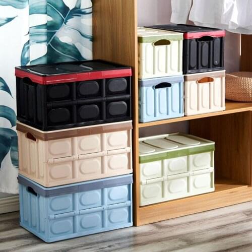 Foldable Storage Box Large Capacity Books Toys Clothes Organizer Box Plastic Stackable Sundries Storage Container Home Organizer