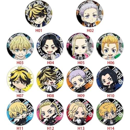 Tokyo Revengers Anime 50mm Hanagaki Takemichi Sano Manjirou Ryuuguuji Hanemiya Kazutora Mitsuya Metal Badge Brooch Pins