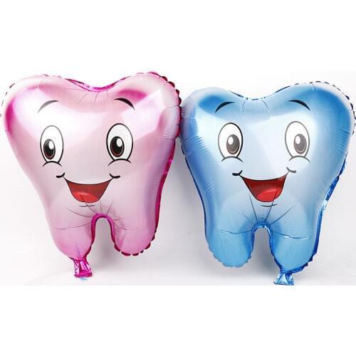 Tooth Air Foil Balloons Kids Lovely Inflatable Happy Birthday Party Decorations Baby Shower Party Supplies Globos Ball