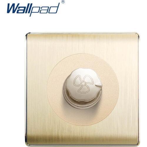 Wallpad 2020 Fan Speed Regulator Wall Light Switch Gold PC Brushed Panel For Home Knob
