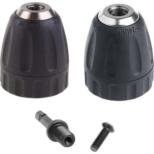 Y1UU 0.8-10mm Keyless Drill Chuck Converter 3/8" 24UNF + 1/4" Hex Shank SDS Adaptor