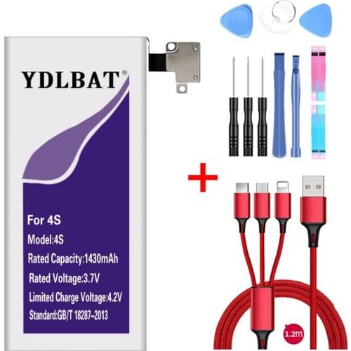 YDLBAT 1430mAh High Capacity Battery for iPhone 4S for iphone4S free Tool Kits+Battery sticker
