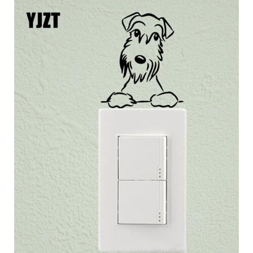 YJZT Animal Pet Dog Vinyl Wall Switch Sticker Decal Creative Decor Interesting Cartoon S19-0865