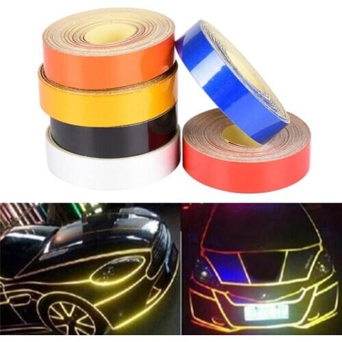 1cmx5m Car Truck Reflective Roll Tape Film Safety Warning Ornament Sticker Decor