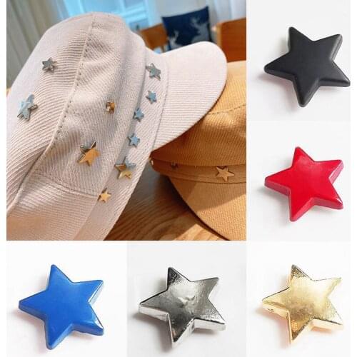 10Pcs Five Points Star Rivets Cap Painting Pentacle Punke Stud Craft Belt Wallet Bag Hat Shoe Garment Metal Jewelry Accessories