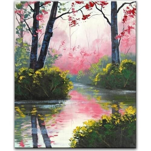 100% hand painted oil painting Home decoration high quality landscape painting pictures DM16071928