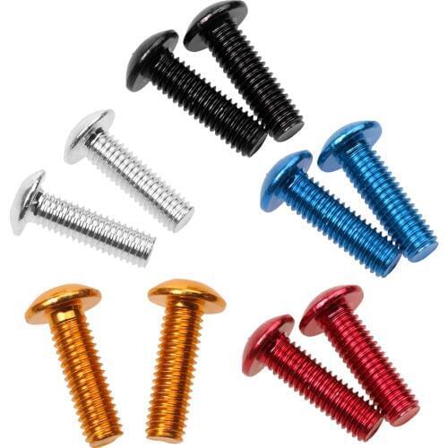 10x Decorative License Plate Frame Aluminum Bolt Screws Cover 16x5mm Black