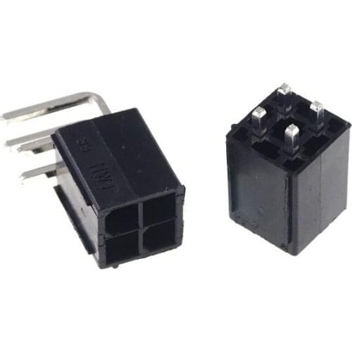 500 Pcs 4 Pin PCB Male Header Mini-fit 4.20 mm Pitch Dual Row for ATX CPU PC Power Connector 0.165" Wafer Through Hole