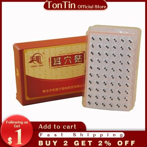 600 pcs 2 seeds Magnets Plated Vaccaria Seeds Sticker Paste Bean Ear massage seed for Acupoint Therapy Auricular Acupuncture