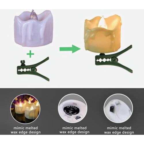 9pc Electronic Candles Battery Operated Tea Light Night Lamp Clip On Christmas Tree Light Flickering LED Wedding Party Lighting