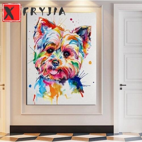 Diamond Painting Yorkshire Terrier Cross Stitch Full Kits 5D Diy Diamond embroidery color dog square round Drill Home Decoration