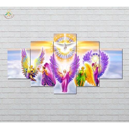 Angel Gods Modern Canvas Art Prints Poster Wall Painting Home Decoration Artwork Wall Art Pictures for Bedroom 5 PIECES