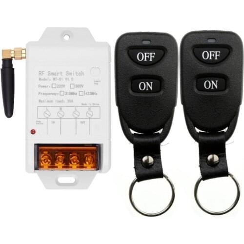 315MHZ 433MHZ AC 220V 380V 1CH 30A Wireless Remote Control Switch Receiver + Transmitter For Water Pump LED Light Garage Door