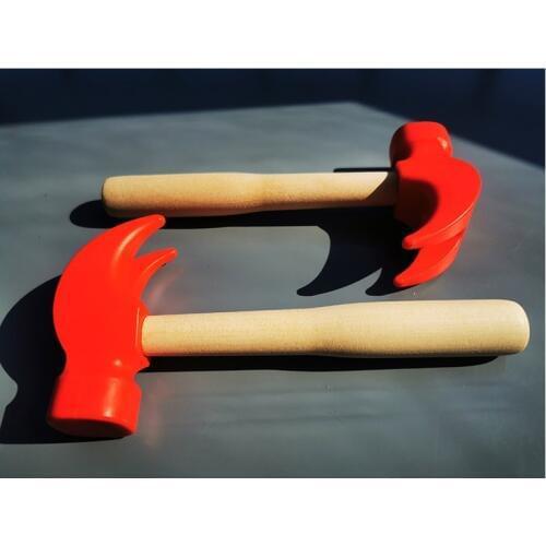 Children Real Life Wooden Hammer Pretend Toy Cute Wooden Repair Tool with ABS Head for Kids Manual Skill Learning