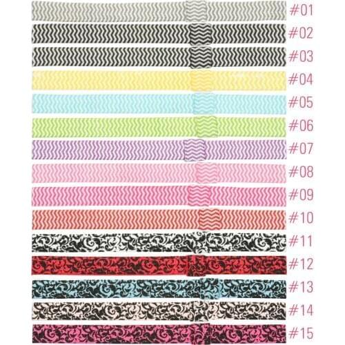 15pcs/set Baby Headband Striped Rubber Bands Knot Children DIY Head Band Printed Infant 7.5 Inch Elastic Hair Band Various Color
