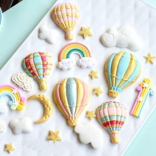Baby Party Balloon Silicone Mold Rainbow Cloud Fondant Chocolate Candy Gumpaste Mold Cupcake Cookie Baking Cake Decorating Tools