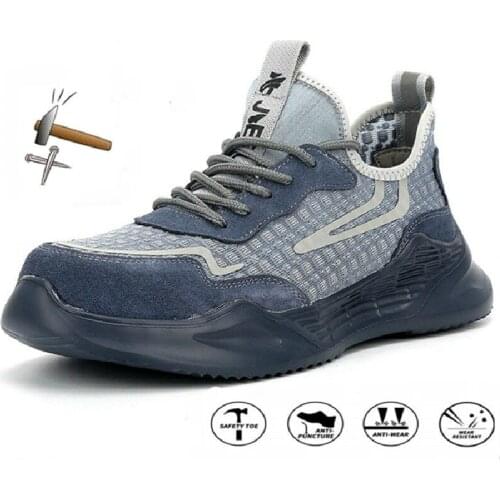 Designer Non-Slip Safety Shoes Mens Work Boots for Men Steel Toe Cap Safety Boots Anti-Stab Work Shoes Male Protective Sneakers
