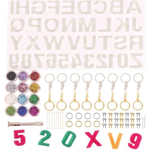 Letter Resin Molds Backward Alphabet Number Silicone Mold for Jewelry Keychain Making DIY Sugar Cake Craft Casting mould Set Kit