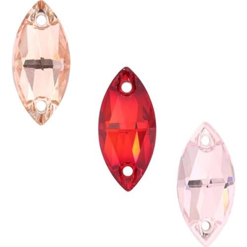 Red Light Rose Crystal Flatback Sew-on Rhinestones Strass Glass for Diy Craft Christmas/Clothing Garment Decoration Jewelry Sew