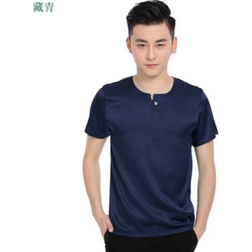 Mens silk, short sleeves, round neck T-shirts, summer half sleeves, silk T-shirts, mens wear, 2019 new style boys' jacket