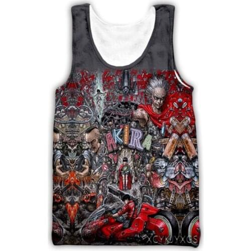 New Anime AKIRA 3D Print Causal Clothing Fashion Men Women Tracksuits Crewneck Hip Hop Vest Size S-5XL mesh top
